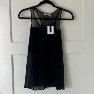 Alexander Wang Black Sheer Tank Top NWT Size XS